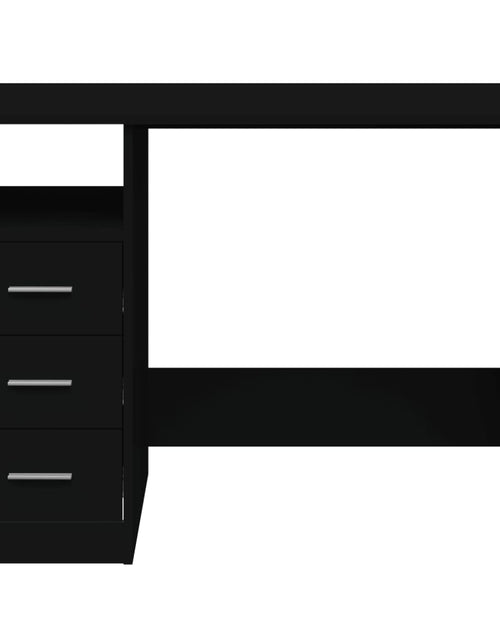 Încărcați imaginea în vizualizatorul Galerie, Birou cu sertare, negru, 102x50x76 cm, lemn prelucrat - Lando
