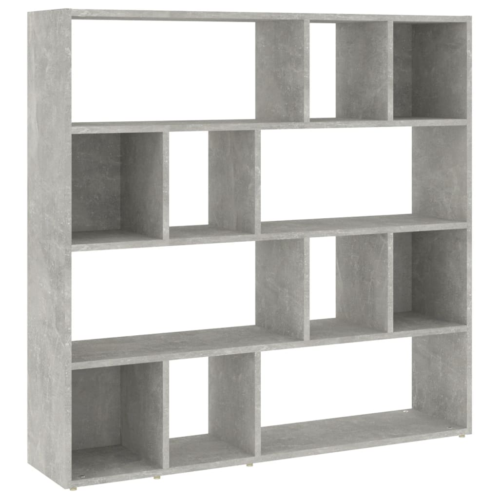 Bibliotecă/Separator cameră, gri beton, 105x24x102 cm - Lando