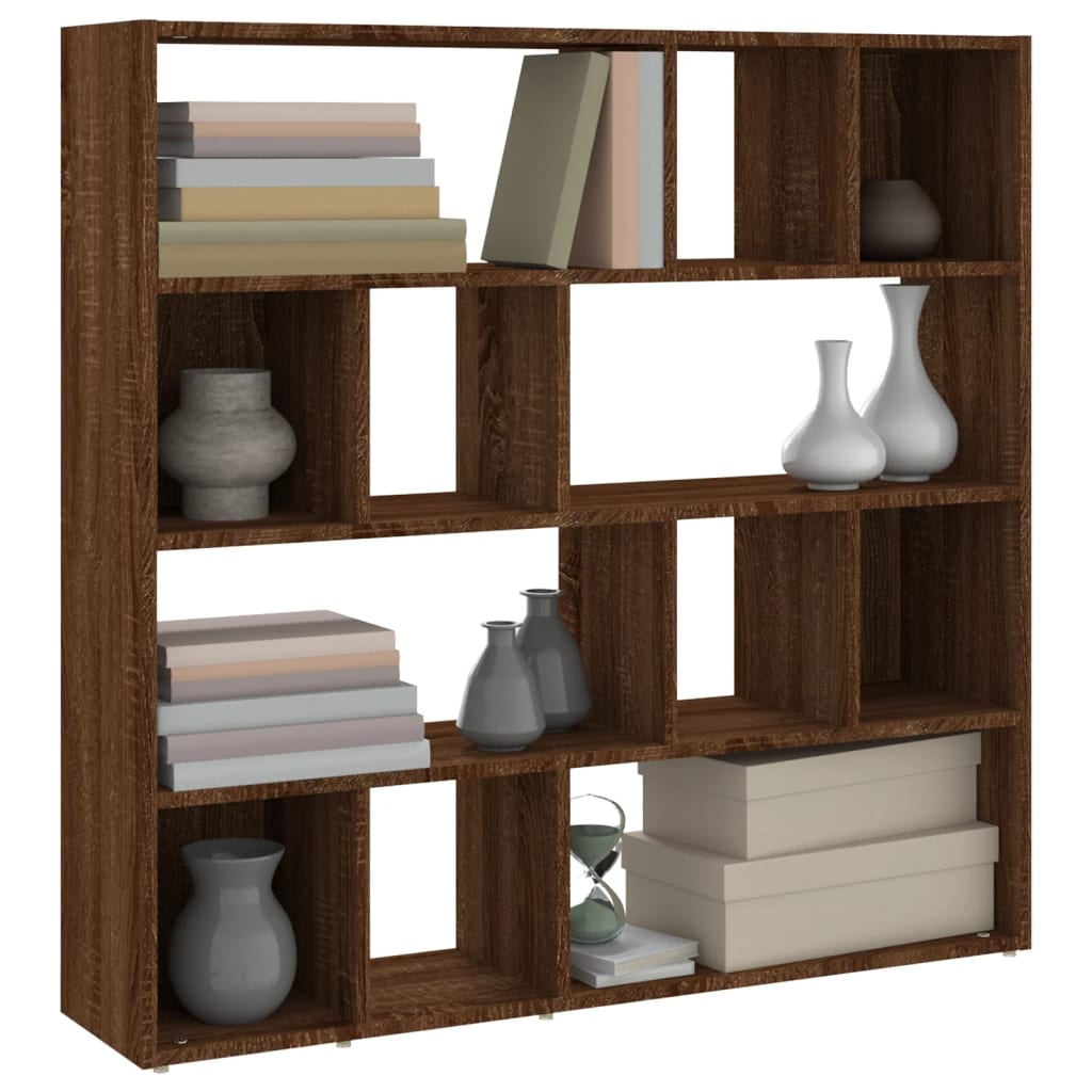 Bibliotecă/Separator de cameră, stejar maro, 105x24x102 cm - Lando