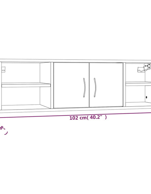 Загрузите изображение в средство просмотра галереи, Raft de perete, stejar fumuriu, 102x30x29 cm, lemn compozit - Lando
