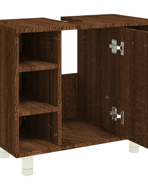 Încărcați imaginea în vizualizatorul Galerie, Dulap de baie, stejar maro, 60x32x53,5 cm, lemn compozit - Lando
