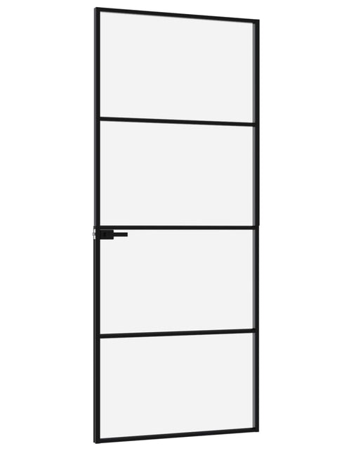 Încărcați imaginea în vizualizatorul Galerie, Ușă de interior negru 83x201,5 cm sticlă securiz./aluminiu slim Lando - Lando
