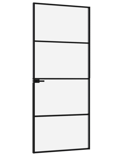 Загрузите изображение в средство просмотра галереи, Ușă de interior negru 83x201,5 cm sticlă securiz./aluminiu slim Lando - Lando
