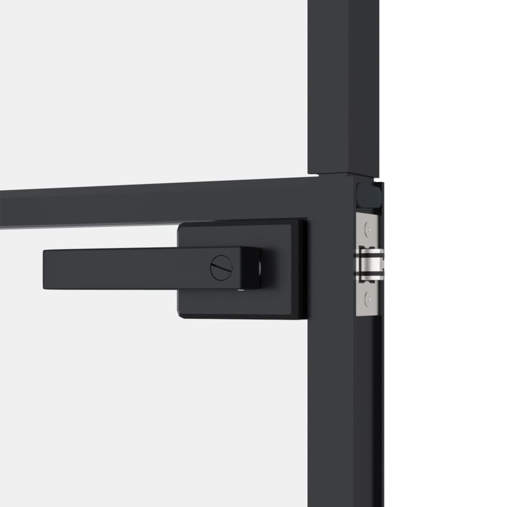 Ușă de interior negru 93x201,5 cm sticlă securiz./aluminiu slim - Lando