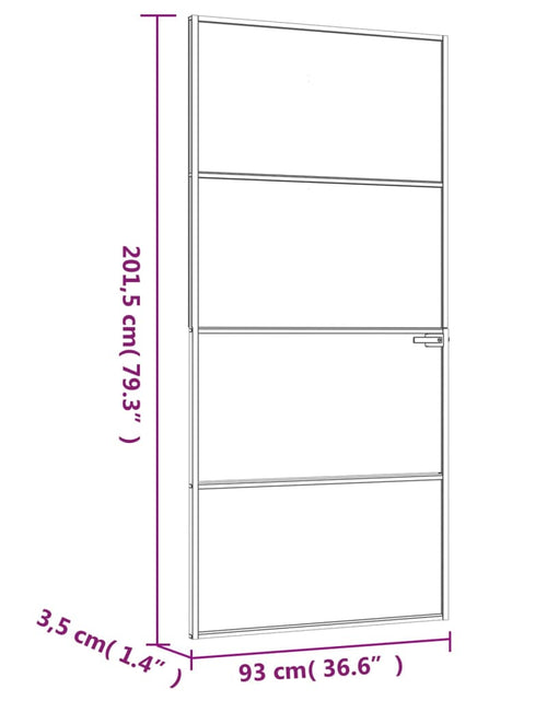 Încărcați imaginea în vizualizatorul Galerie, Ușă de interior negru 93x201,5 cm sticlă securiz./aluminiu slim - Lando
