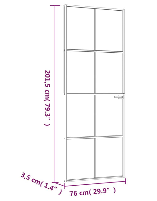 Încărcați imaginea în vizualizatorul Galerie, Ușă de interior negru 76x201,5 cm sticlă securiz./aluminiu slim
