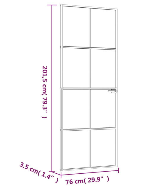 Загрузите изображение в средство просмотра галереи, Ușă de interior negru 76x201,5 cm sticlă securiz./aluminiu slim
