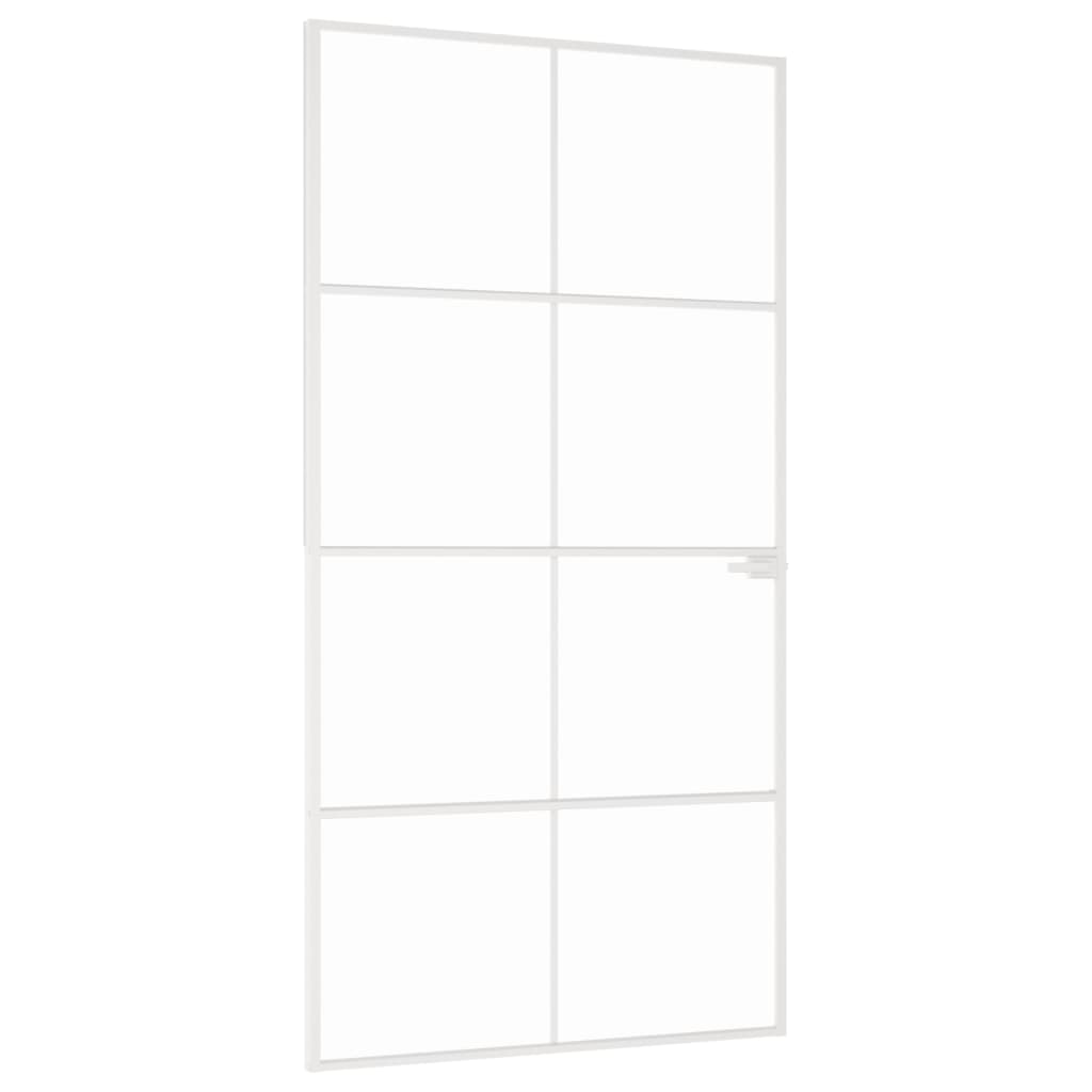 Ușă de interior alb 102x201,5 cm sticlă securiz./aluminiu slim Lando - Lando