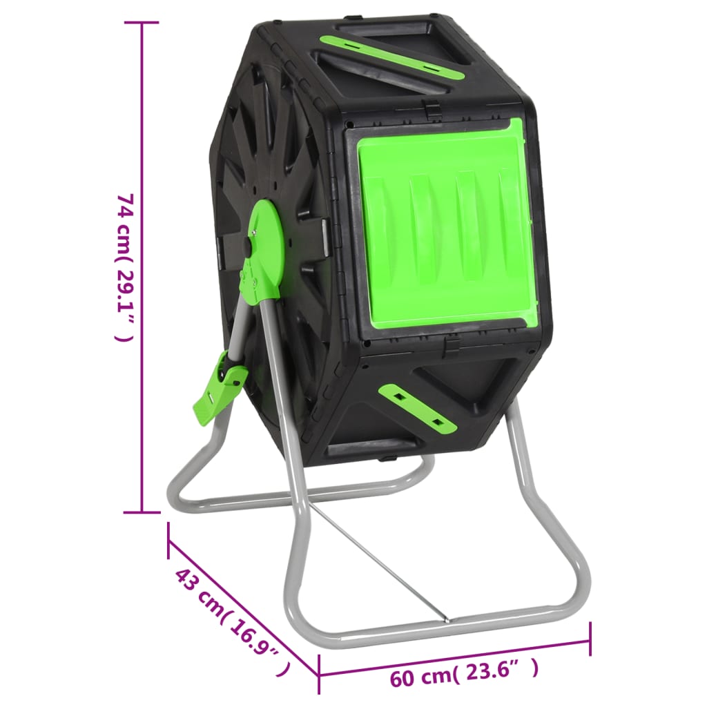 Compostor rotativ, 60x43x74 cm, 70 L, polipropilenă Lando - Lando