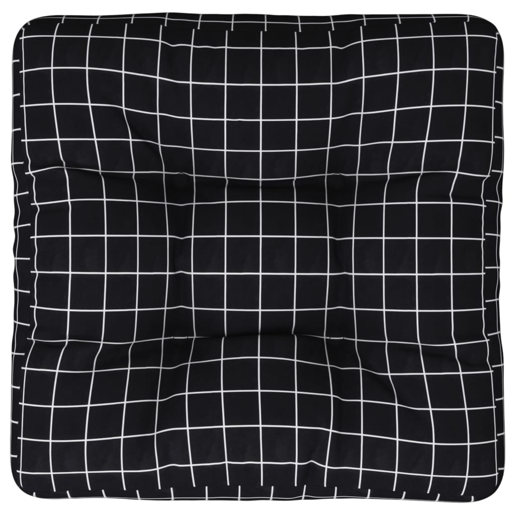 Pernă de paleți, negru, carouri, 60x60x12 cm, textil Lando - Lando