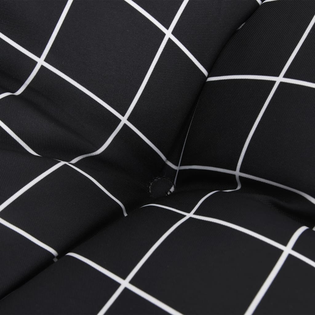 Pernă de paleți, negru carouri, 120x80x12 cm, textil Lando - Lando