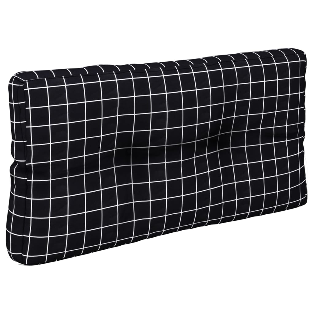 Pernă de paleți, negru, 80x40x12 cm, textil, model carouri Lando - Lando