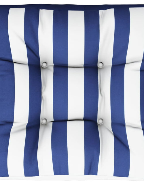 Încărcați imaginea în vizualizatorul Galerie, Pernă paleți dungi albastre/albe, 60x61,5x10 cm, textil Oxford Lando - Lando
