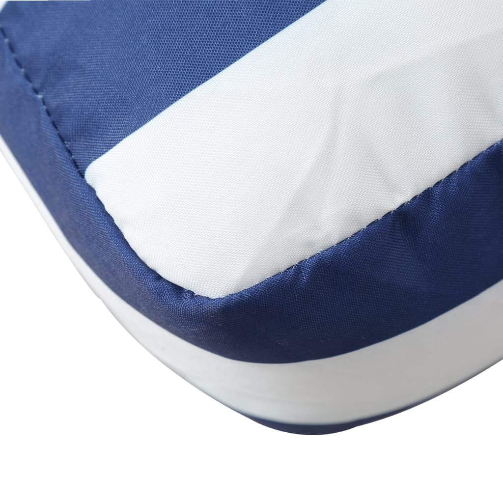 Pernă paleți dungi albastre/albe, 60x61,5x10 cm, textil Oxford Lando - Lando