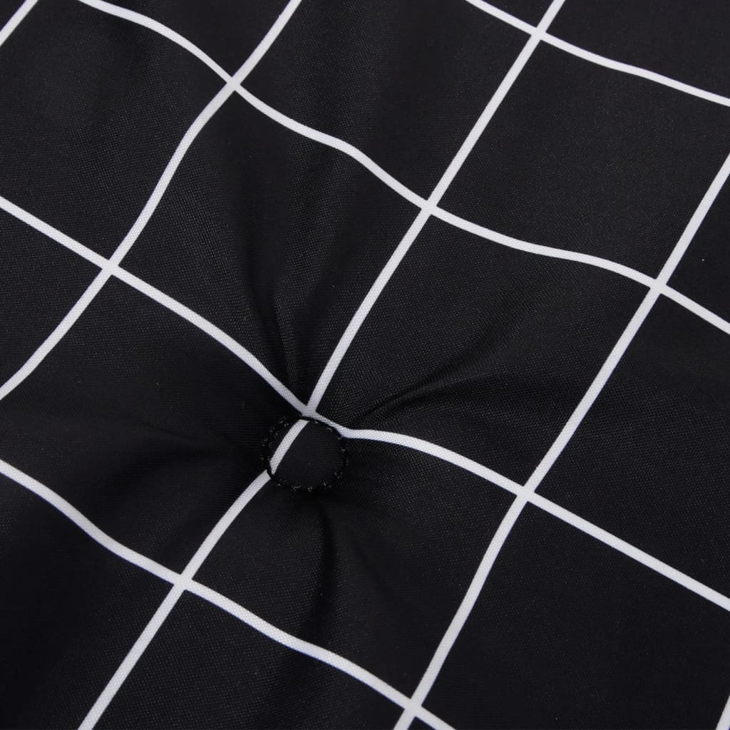 Perne scaun grădină 4 buc negru model carouri 40x40x3 cm textil Lando - Lando