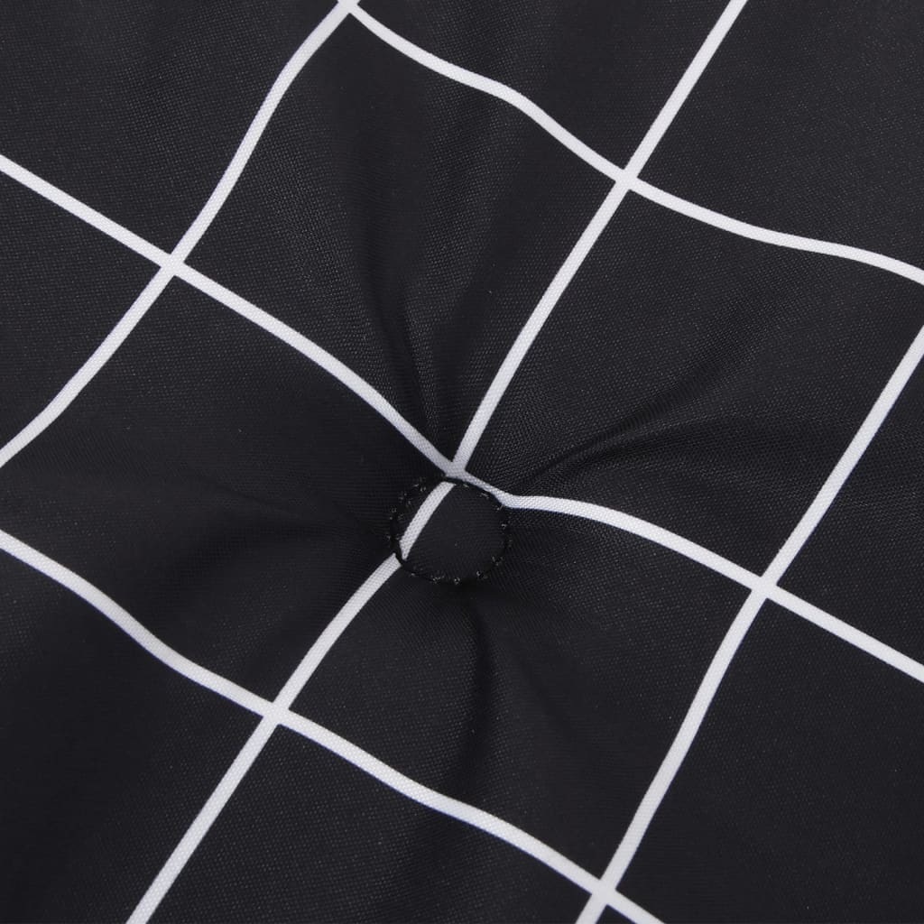 Pernă bancă de grădină negru carouri, 100x50x3cm, textil Oxford Lando - Lando