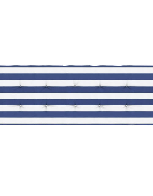 Încărcați imaginea în vizualizatorul Galerie, Pernă de bancă dungi albastre și albe 150x50x3 cm textil oxford Lando - Lando

