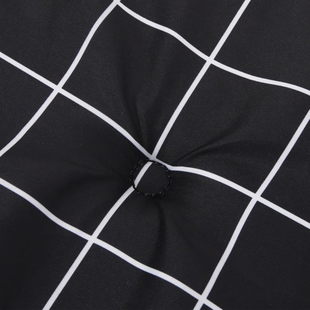 Pernă bancă de grădină, negru carouri, 200x50x3 cm, textil Lando - Lando