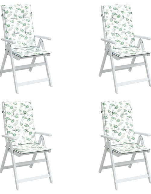 Încărcați imaginea în vizualizatorul Galerie, Perne de scaun spătar înalt, 4 buc., model frunze, textil Lando - Lando

