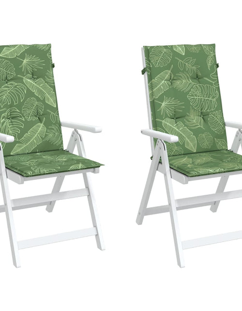 Încărcați imaginea în vizualizatorul Galerie, Perne de scaun spătar înalt, 2 buc., model frunze, textil Lando - Lando
