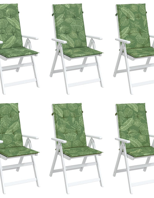 Încărcați imaginea în vizualizatorul Galerie, Perne de scaun spătar înalt, 6 buc., model frunze, textil Lando - Lando
