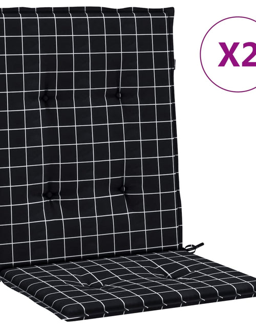 Încărcați imaginea în vizualizatorul Galerie, Perne de scaun spătar jos, 2 buc. negru, model carouri, textil Lando - Lando
