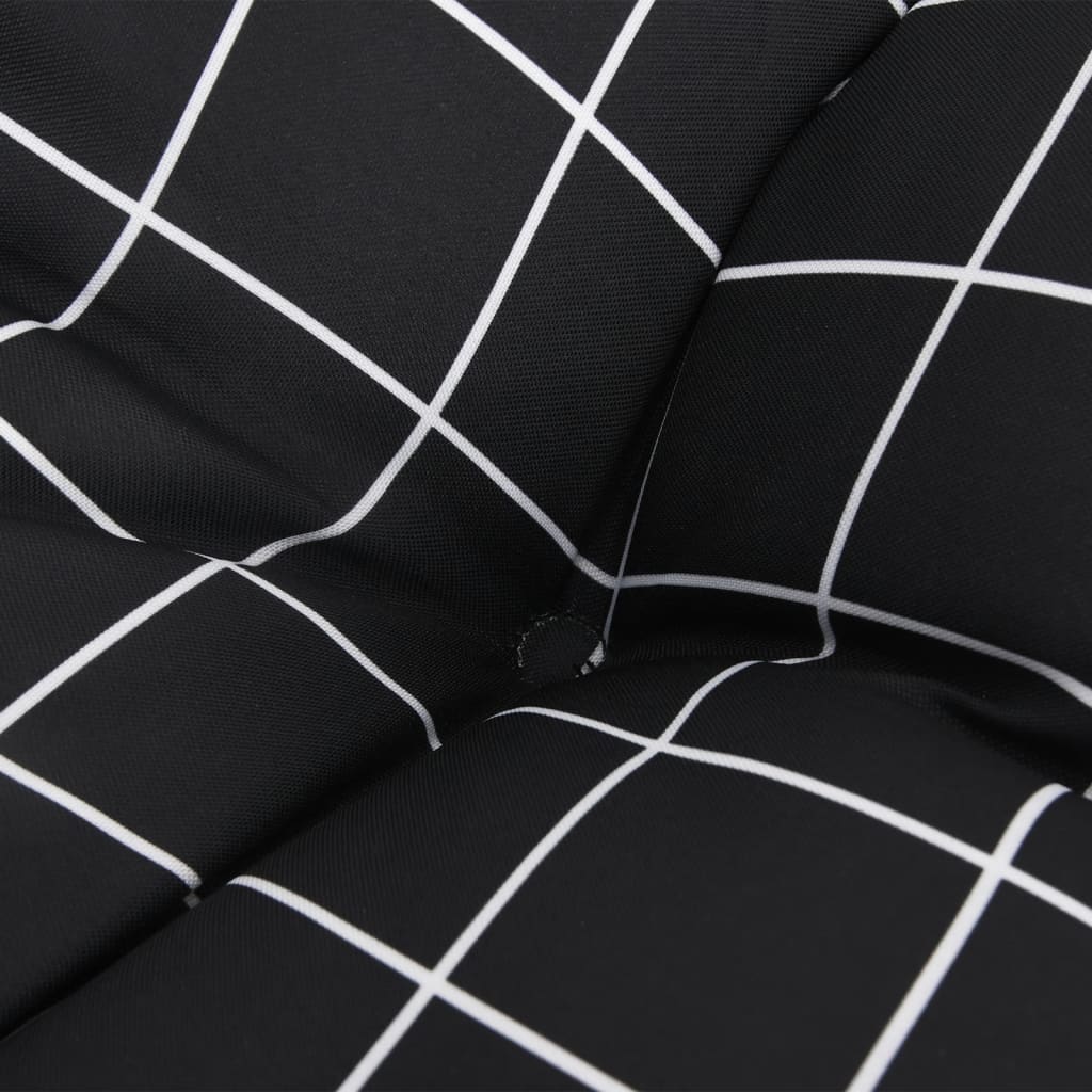 Perne scaun, 6 buc., negru carouri, 50x50x7 cm, textil oxford - Lando