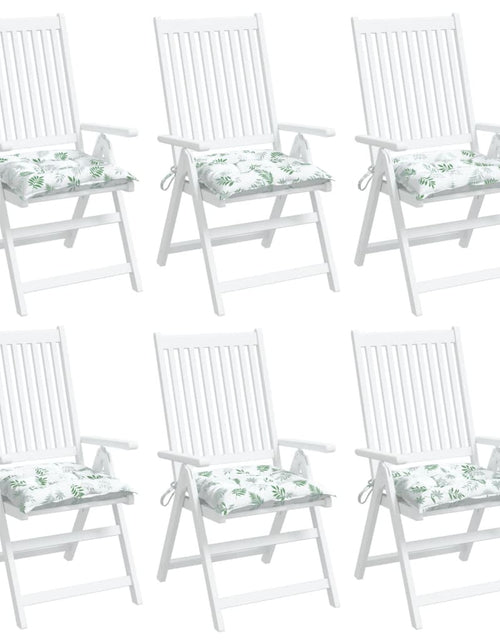 Încărcați imaginea în vizualizatorul Galerie, Perne de scaun, 6 buc., model frunze, 50x50x7 cm, textil oxford - Lando
