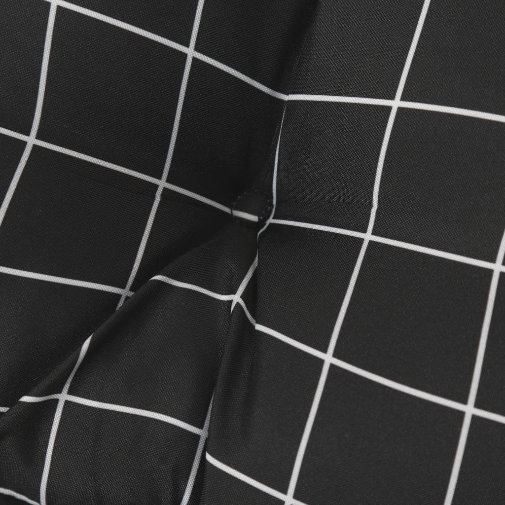 Pernă de bancă, negru, 100x50x7 cm, model carouri, textil Lando - Lando