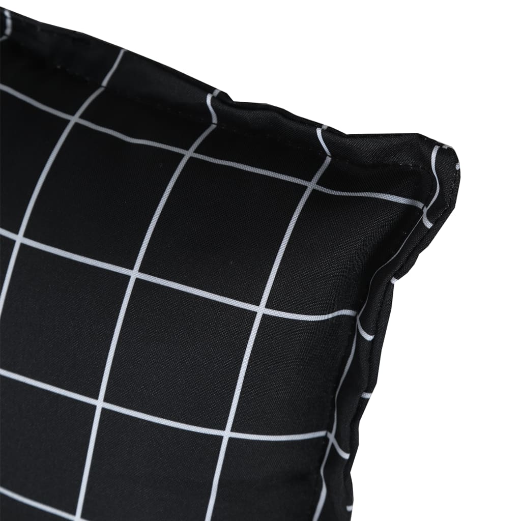 Pernă de bancă, negru, 100x50x7 cm, model carouri, textil Lando - Lando