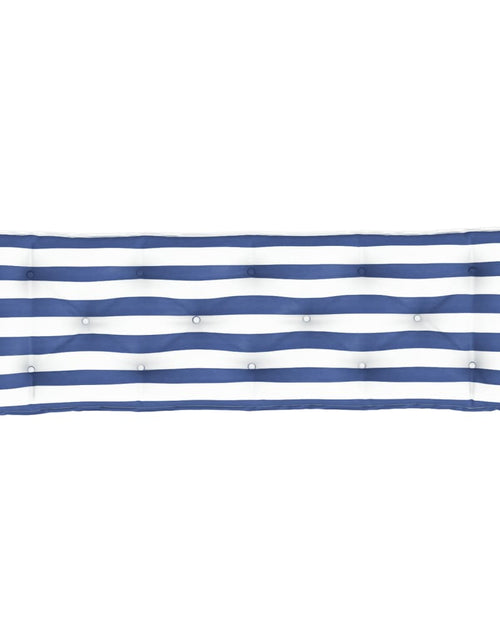 Încărcați imaginea în vizualizatorul Galerie, Pernă de bancă dungi albastre și albe 150x50x7 cm textil oxford - Lando
