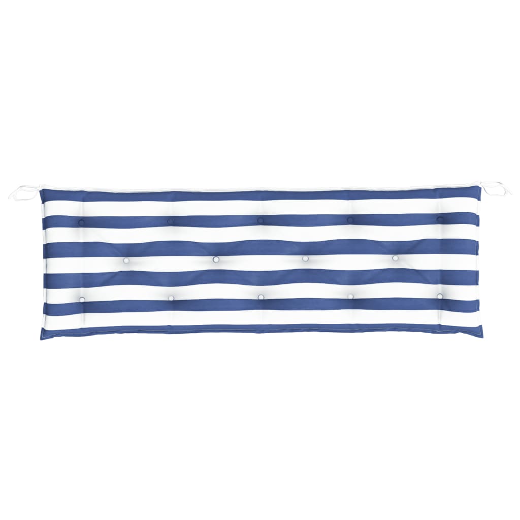 Pernă de bancă dungi albastre și albe 150x50x7 cm textil oxford - Lando