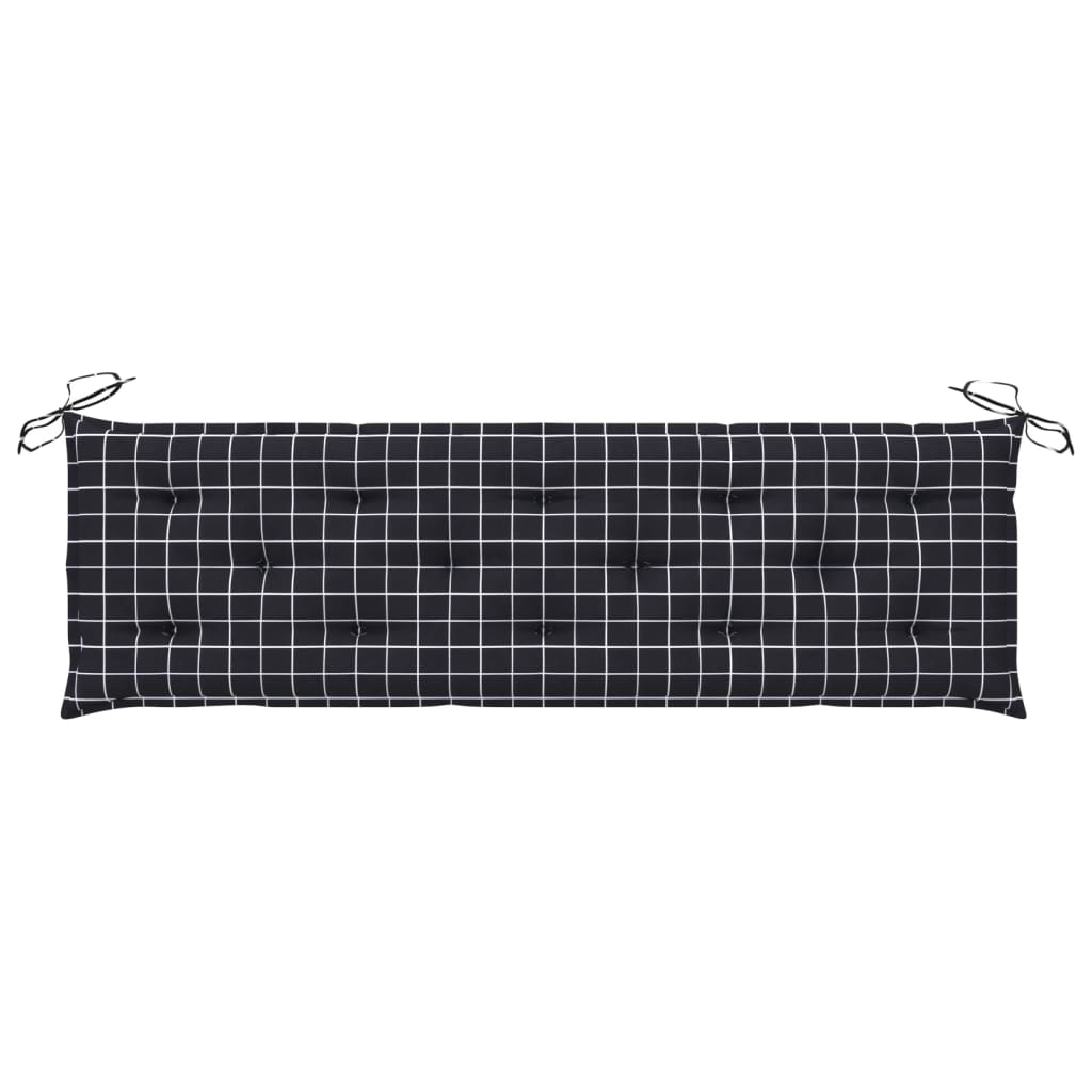 Perne de bancă, 2 buc., negru, 180x50x7 cm textil model carouri Lando - Lando