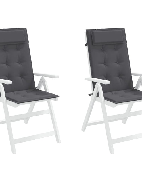 Încărcați imaginea în vizualizatorul Galerie, Perne scaun cu spătar înalt 2 buc, antracit, țesătură Oxford Lando - Lando
