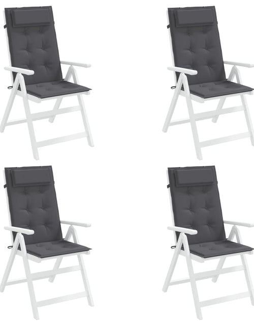 Încărcați imaginea în vizualizatorul Galerie, Perne scaun cu spătar înalt 4 buc, antracit, țesătură Oxford Lando - Lando
