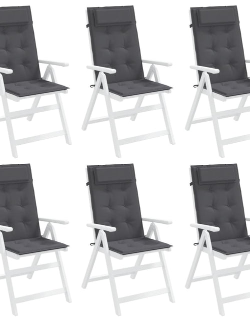 Încărcați imaginea în vizualizatorul Galerie, Perne scaun cu spătar înalt 6 buc, antracit, țesătură Oxford Lando - Lando

