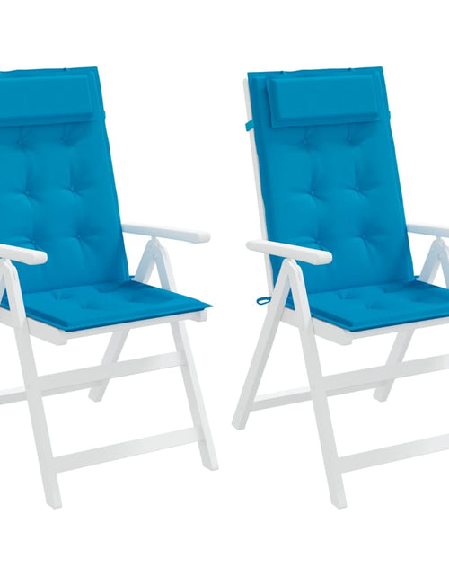Загрузите изображение в средство просмотра галереи, Perne de scaun cu spătar înalt, 2 buc, bleu, țesătură Oxford Lando - Lando
