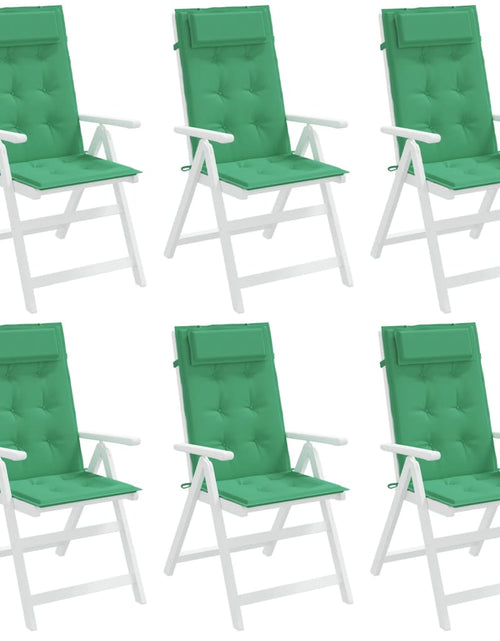 Încărcați imaginea în vizualizatorul Galerie, Perne scaun cu spătar înalt, 6 buc, verde, țesătură Oxford Lando - Lando

