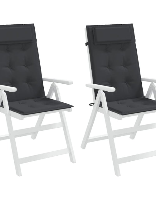 Încărcați imaginea în vizualizatorul Galerie, Perne de scaun cu spătar înalt, 2 buc, negru, țesătură Oxford Lando - Lando
