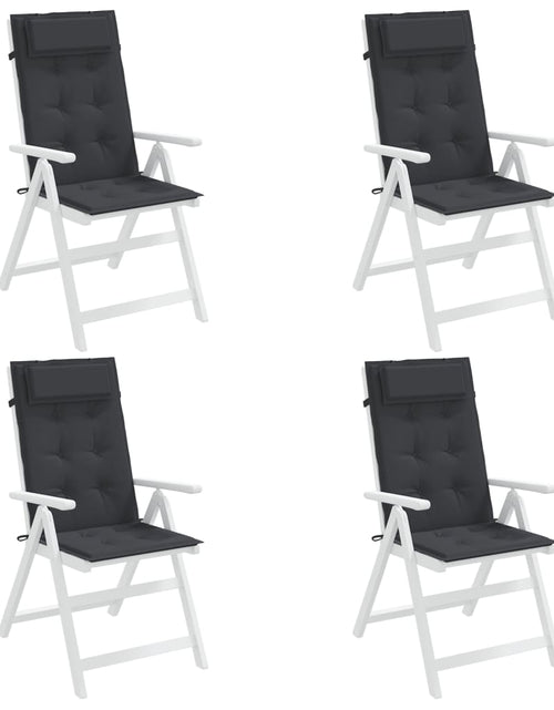 Încărcați imaginea în vizualizatorul Galerie, Perne de scaun cu spătar înalt, 4 buc, negru, țesătură Oxford Lando - Lando
