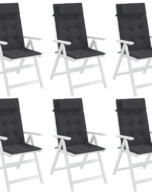 Încărcați imaginea în vizualizatorul Galerie, Perne de scaun cu spătar înalt, 6 buc, negru, țesătură Oxford Lando - Lando

