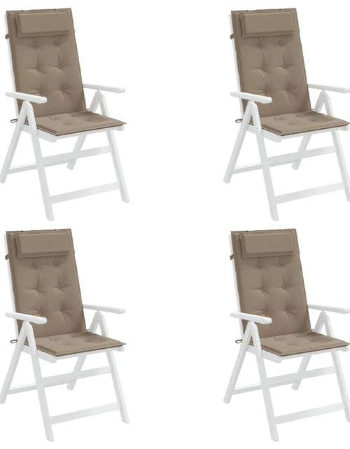Încărcați imaginea în vizualizatorul Galerie, Perne scaun cu spătar înalt, 4 buc, gri taupe, țesătură Oxford Lando - Lando
