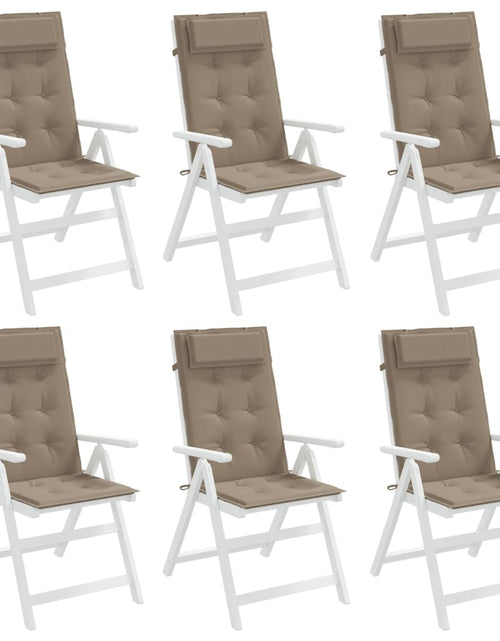 Încărcați imaginea în vizualizatorul Galerie, Perne scaun cu spătar înalt, 6 buc, gri taupe, țesătură Oxford Lando - Lando
