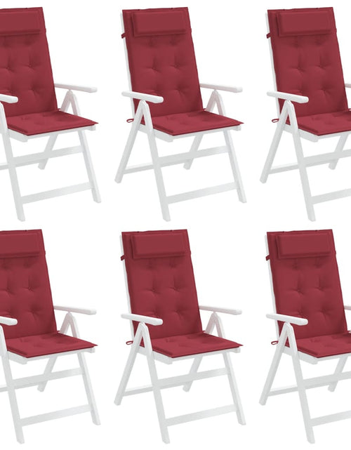 Încărcați imaginea în vizualizatorul Galerie, Perne scaun cu spătar înalt 6 buc, roșu vin, țesătură Oxford Lando - Lando
