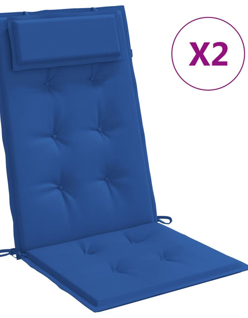 Încărcați imaginea în vizualizatorul Galerie, Perne scaun spătar înalt 2 buc albastru regal, țesătură Oxford Lando - Lando
