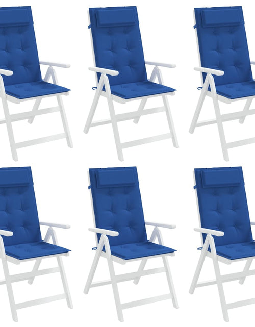 Încărcați imaginea în vizualizatorul Galerie, Perne scaun spătar înalt 6 buc albastru regal, țesătură Oxford Lando - Lando
