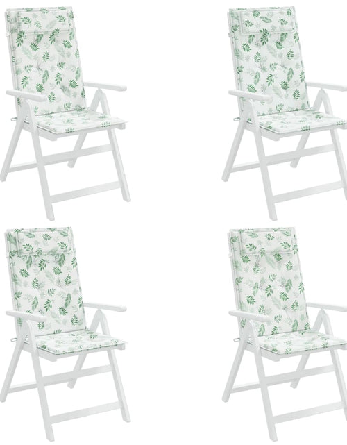 Încărcați imaginea în vizualizatorul Galerie, Perne de scaun spătar înalt, 4 buc, model frunze, textil Oxford Lando - Lando
