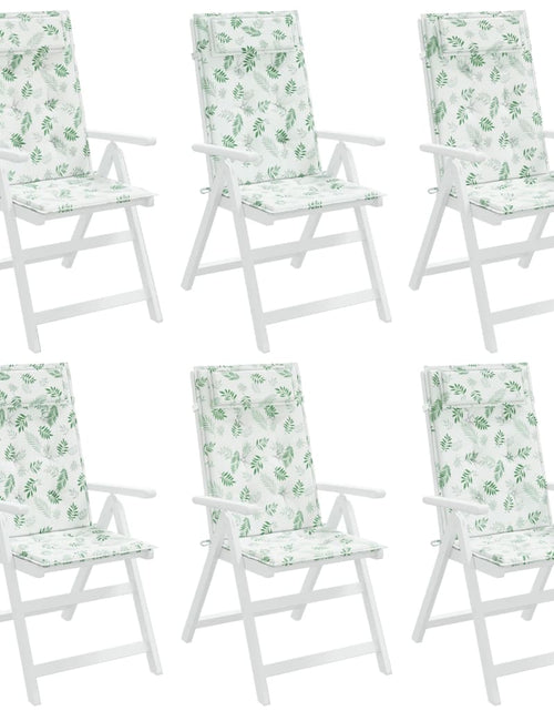 Încărcați imaginea în vizualizatorul Galerie, Perne de scaun spătar înalt, 6 buc, model frunze, textil Oxford Lando - Lando
