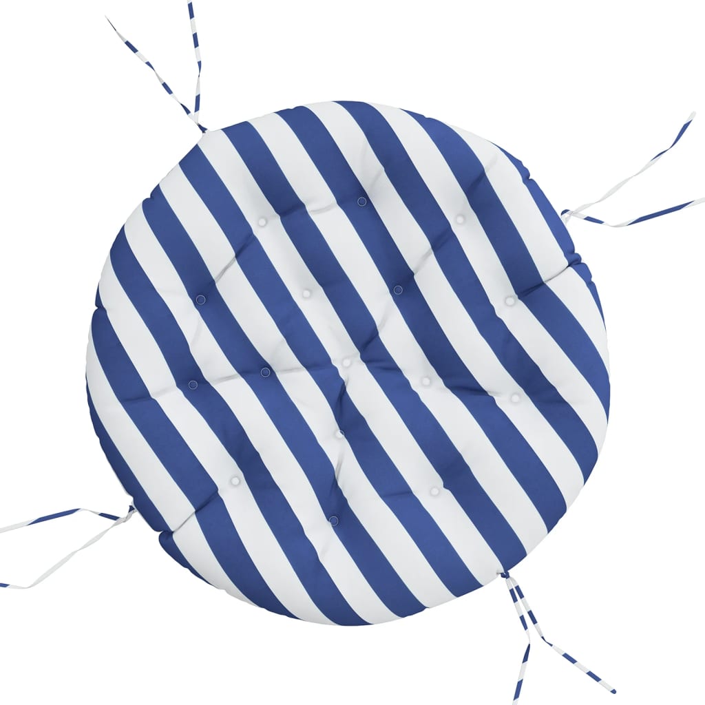 Pernă rotundă dungi albastre/albe, Ø100 x11 cm, textil Oxford Lando - Lando