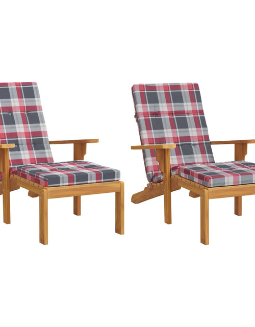 Загрузите изображение в средство просмотра галереи, Perne scaun de terasă, 2 buc, roșu, carouri, textil Oxford Lando - Lando
